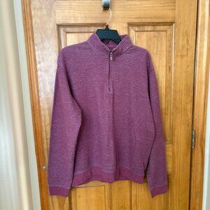 johnnie-O striped 1/4 zip top